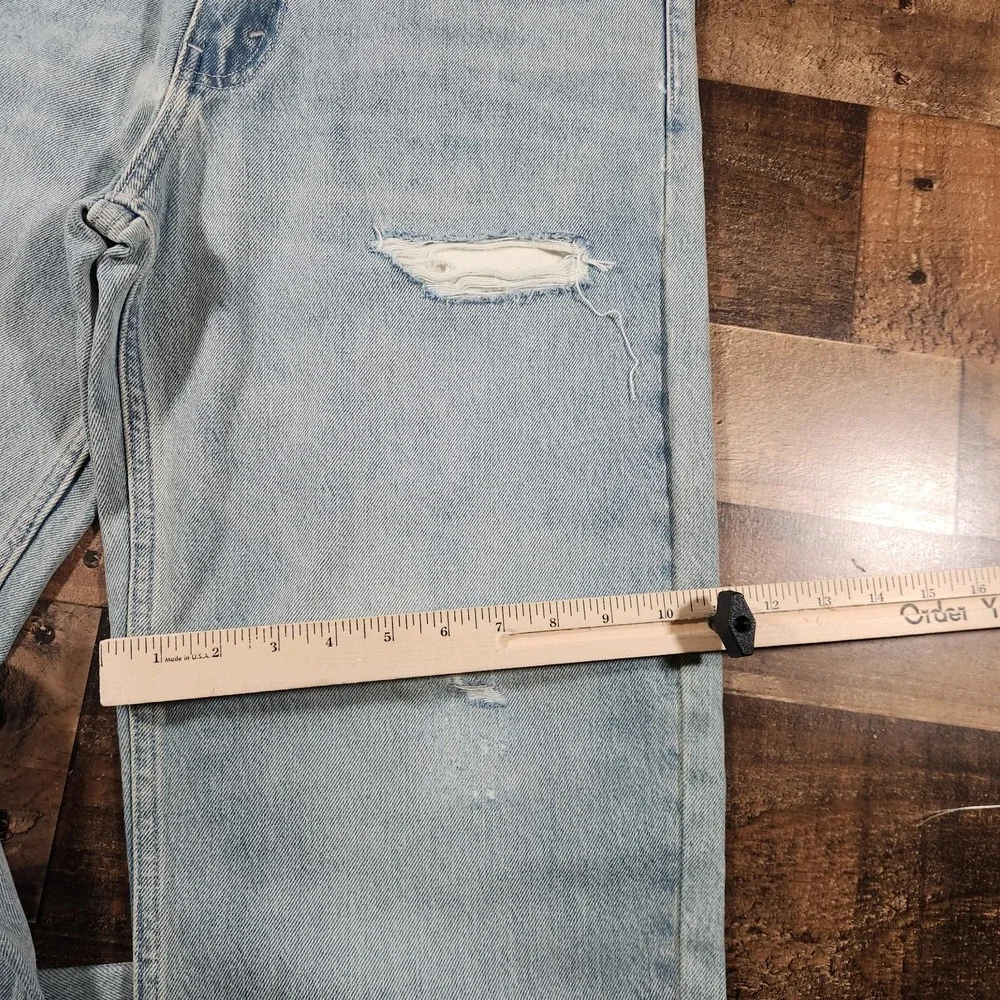 Levi's Silvertab Jeans Men 31x31 Light Blue Denim Baggy Loose Fit Distressed Rip